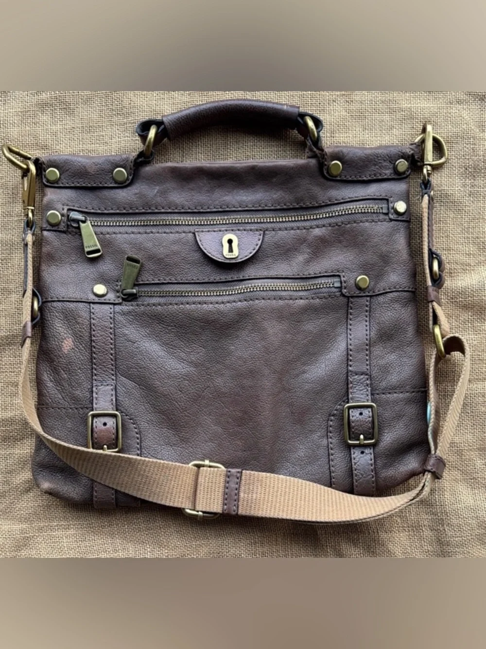 Fossil Rare Emily Crossbody Leather Bag Messenger Brown